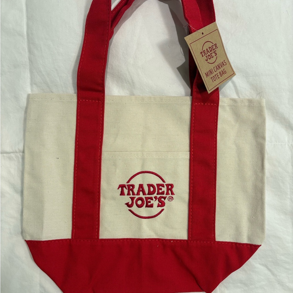 Trader Joe’s Mini Tote Red & Cream